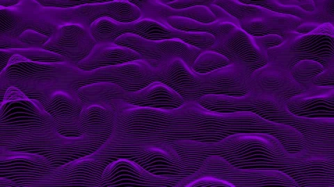 3d looped data flow concept, sci-fi topographic pattern  Purple background. Stock Footage 276888653