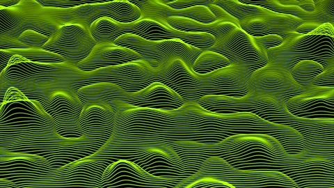 3d looped data flow concept, sci-fi topographic pattern  Lime green background. Stock Footage 276888865