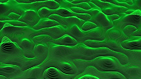 3d looped data flow concept, sci-fi topographic pattern Green background. Stock Footage 276888866
