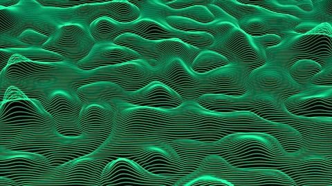 3d looped data flow concept, sci-fi topographic pattern  Turquoise background. Stock Footage 276888869