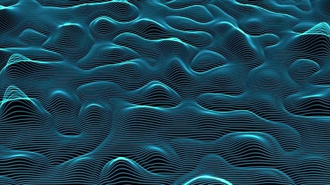 3d looped data flow concept, sci-fi topographic pattern Royal blue background. Stock Footage 276888935