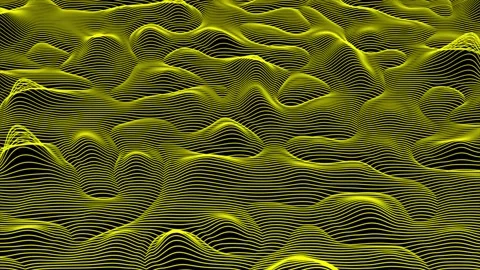 3d looped data flow concept, sci-fi topographic pattern  Yellow background. Stock Footage 276888953
