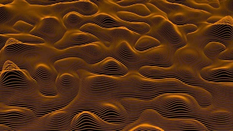 3d looped data flow concept, sci-fi topographic pattern  Orange background. Stock Footage 276888963