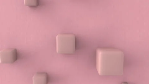 3d Looped motion design of abstract monochrome pastel background. CGI Geometric Stock Footage 145689988