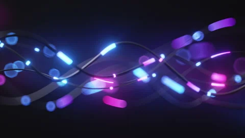 3d looping animation, abstract technology background with moving bokeh lights Stock Footage 157822111