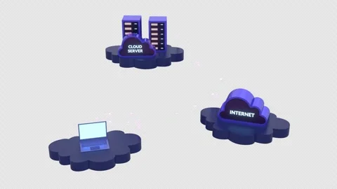 3D Looping Animation of Cloud Technology with Digital Data Connections. 動画素材 313853077