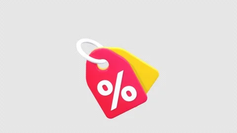 3D Looping Animation of Discount Tag with Alpha Channel. Stock Footage 312485485