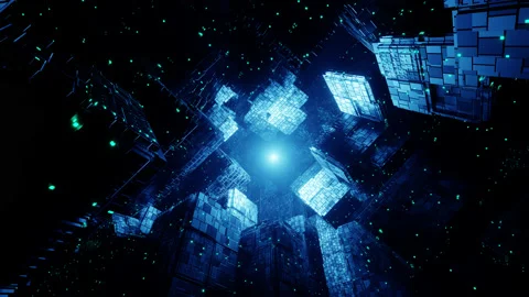 3D looping animation sci-fi tech tunnel | Stock Video | Pond5