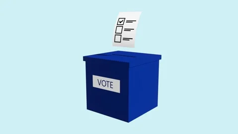 3D Looping Animation of Voting Ballot Box 4K Stock Footage 250947118