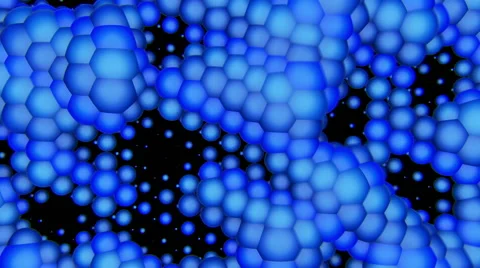 3D Looping Background - Blue sphere hexagon grid Stock Footage 45525040
