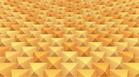 3D Looping Background - Elastic grid of orange pyramids Stock-Footage 45525098