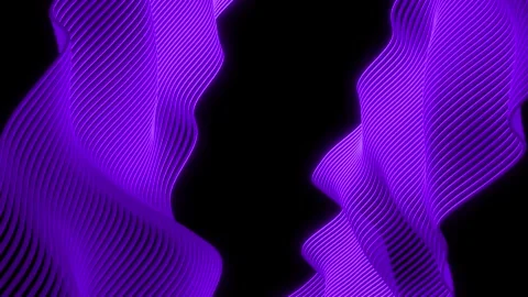 3D Looping Background of Elegant Purple Undulating Fibers on Left and Right Stock Footage 314474105