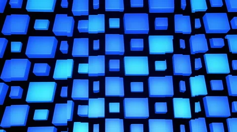 3D Looping Background - Glass panels moving over blue rotating cubes Stock Footage 45525086
