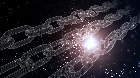 3d looping chains blockchain cryptocurrency mining animation Stock Footage 334817190