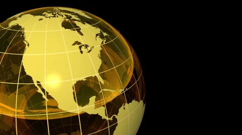 3D Looping Crystal Globe, Green Blue with Grid. Alpha Channel Video stock 6370065