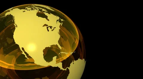 3D Looping Crystal Globe, Green Blue with Grid. Alpha Channel Video stock 6371854