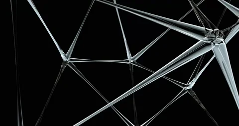 3d looping glass network animation Stock Footage 135298669