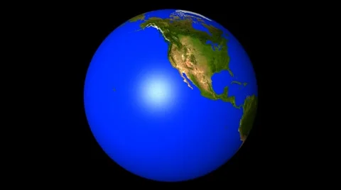 3D Looping glassy Globe. Alpha Channel Video stock 6523642