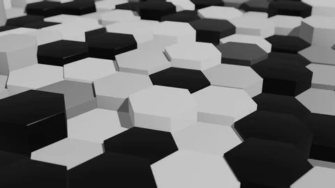 3D looping hexagon grid background Video stock 128055108