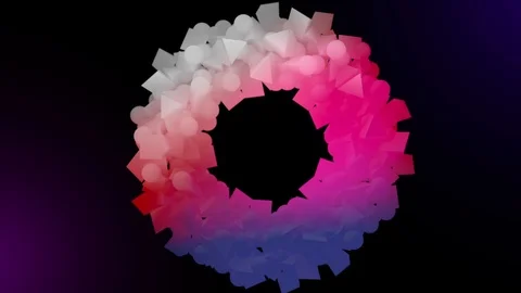 3D looping objects in 3D tube twisting and rotating in endless loop Stock Footage 109797228