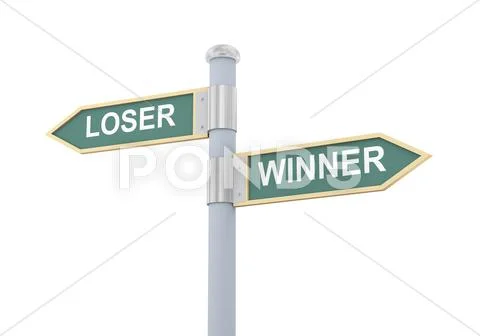 3d loser winner road sign Stock Illustration