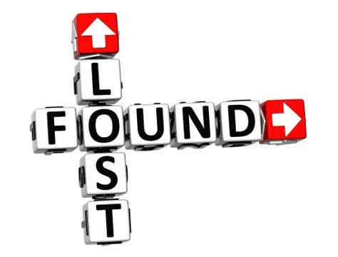 3d lost found crossword Stock Illustration
