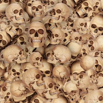 3d lots of skull Stock Illustration