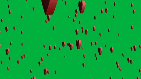 3d love falling rotation green screen animation Stock Footage 327102830