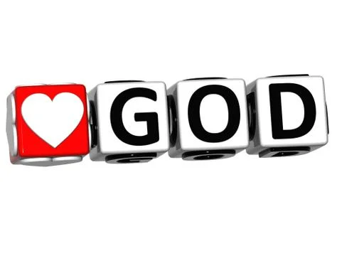 3d love god button click here block text Illustration
