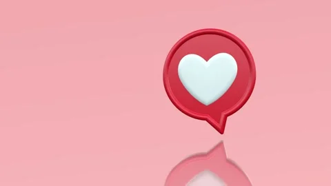 3d Love Heart Speech Bubble Animation Stock Footage 220584668