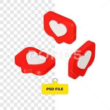 3D love icon all side PSD 템플릿