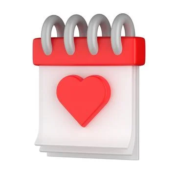 A 3D Love Note Illustration isolated on a white background Stock Illustration