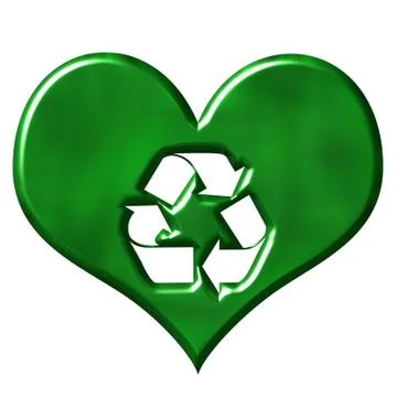 3D Love for Recycling Stock Illustration