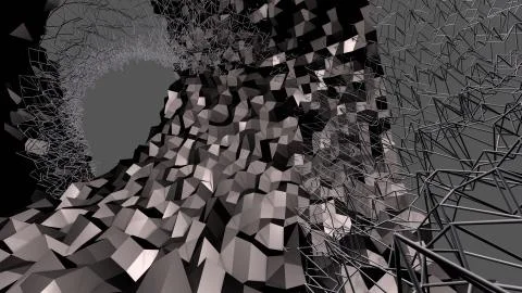 3d low poly abstract geometric background. 3d surface with black colors 2 Illustrazione stock