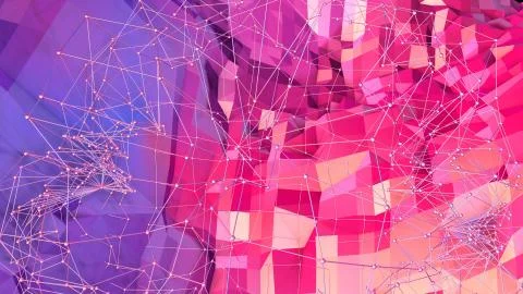 3d low poly abstract geometric background with modern gradient colors. 3d Illustrazione stock