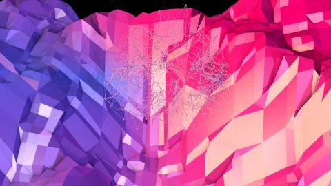 3d low poly abstract geometric background with modern gradient colors. 3d 스톡 일러스트