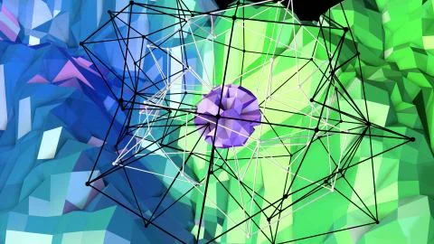 3d low poly abstract geometric background with modern gradient colors. 3d Stock Illustration