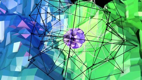 3d low poly abstract geometric background with modern gradient colors. 3d 스톡 일러스트