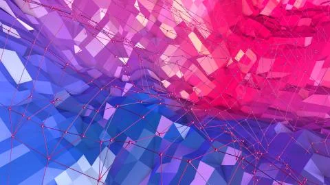 3d low poly abstract geometric background with modern gradient colors. 3d Stock Illustration