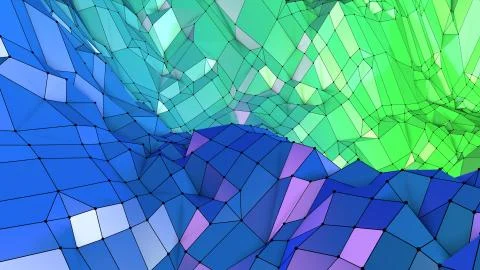 3d low poly abstract geometric background with modern gradient colors. 3d Illustrazione stock