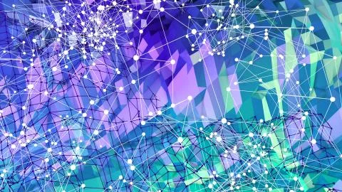 3d low poly abstract geometric background with modern gradient colors. 3d Illustrazione stock