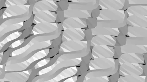 3D Low Poly Geometric Block Mesh Surface Seamless Loop 8K 120fps Stock Footage 338043219
