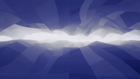3D Low Poly Geometric blue Landscape Digital Terrain. 4k abstract loop Stock Footage 205563039