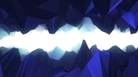 3D Low Poly Ice Cave with White Fog Vídeo Stock 62747266