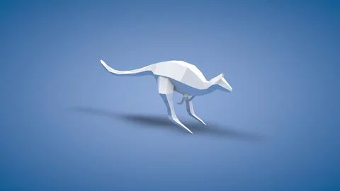 3D Low Poly Kangaroo 3D Model