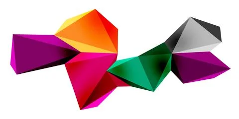 3d low poly triangle design elements Stockillustratie