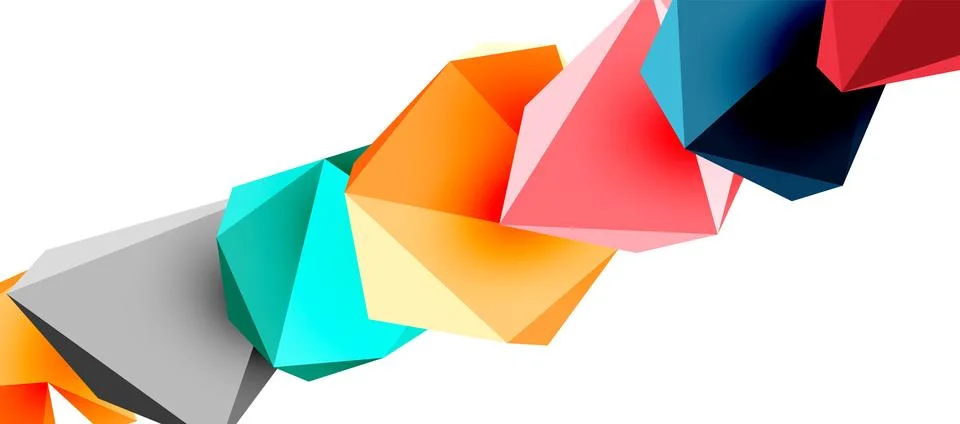 3d low poly triangle design elements 스톡 일러스트