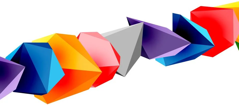 3d low poly triangle design elements Illustrazione stock