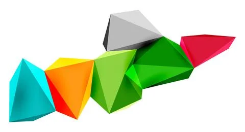 3d low poly triangle design elements 스톡 일러스트