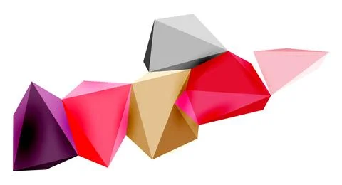 3d low poly triangle design elements 스톡 일러스트